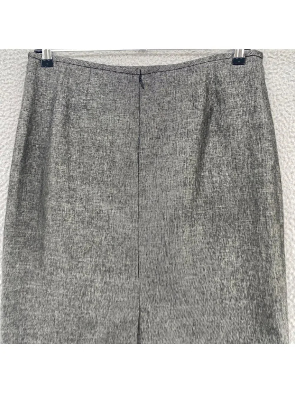 Le Suit Skirt Womens 12 Gray Silver Pencil Straight Knee Length Office Career